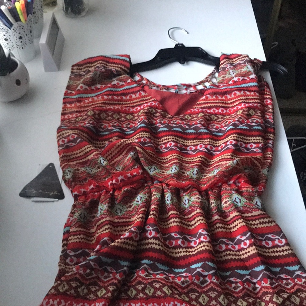 **CUTE** Red Patterned Dress